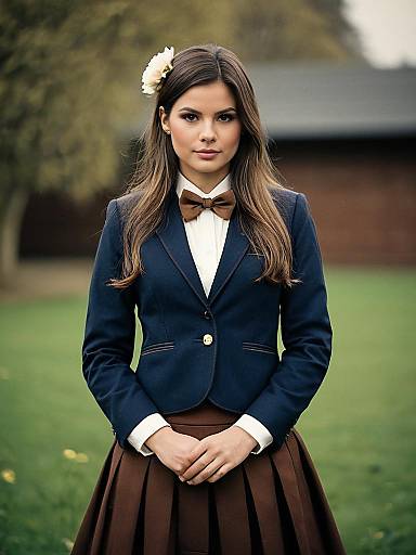 Young Woman in Formal Groom Fancy Dress