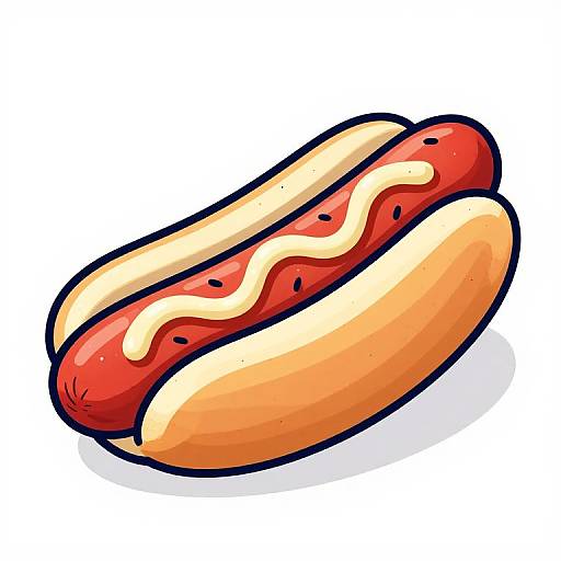 Patriotic 4th of July Hot Dog Illustration