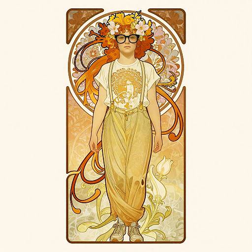 Art Nouveau Techie with Floral Flair