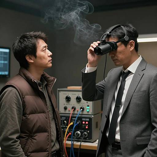 Mysterious Encounter in a Dim Room