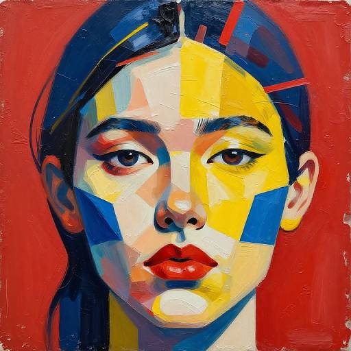 Fragmented Face Patchwork Art