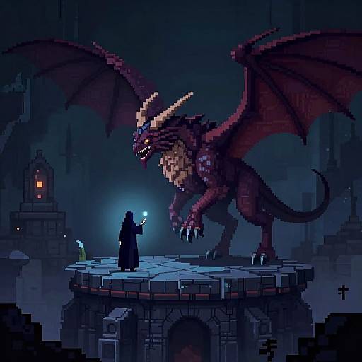 Pixel Art Dark Fantasy Summoning