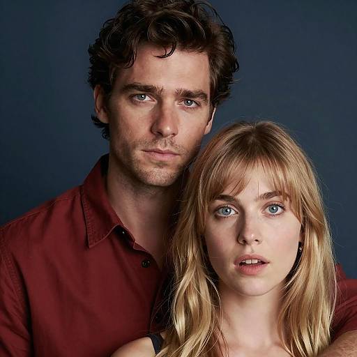 Close-up Portrait of Couple with Intense Expressions