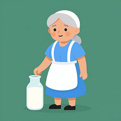 Milkmaid Granny Cartoon Villager