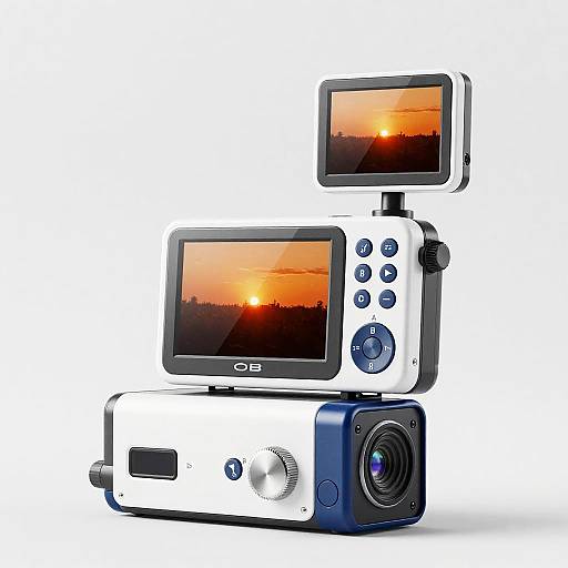 Compact Three-Tier Digital Video Camera