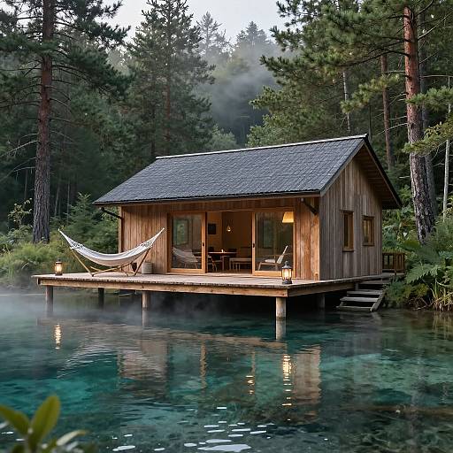 Stilt House Over Crystal Lake
