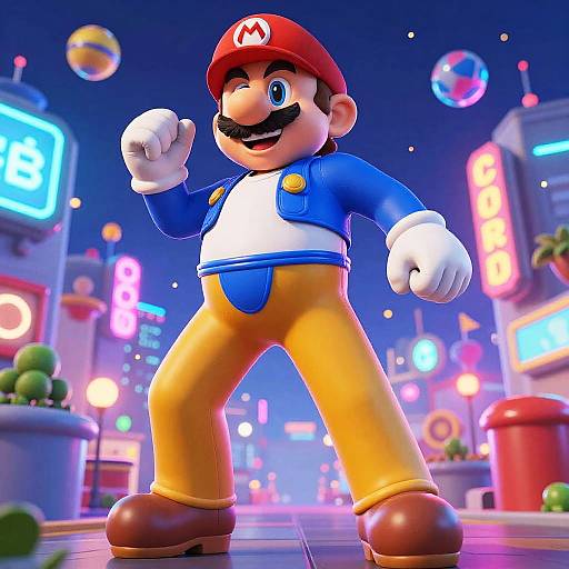 Mario Thong in Neon Cityscape