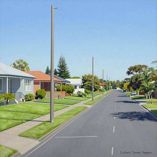 Sunny Suburban Street Painting