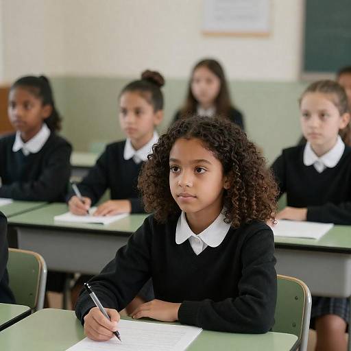 Young Girls in Classroom Setting