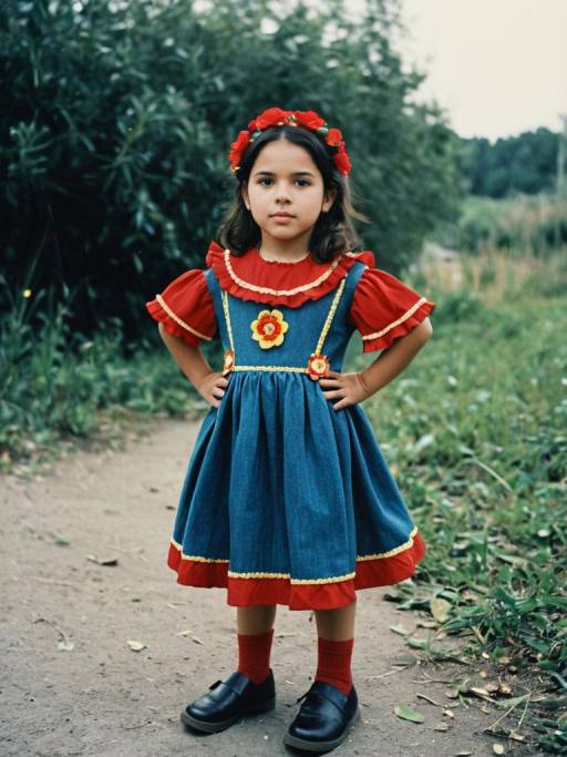 Girl in Rosita Costume Outdoors