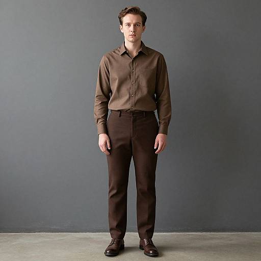 Man in Traditional Brown Trousers