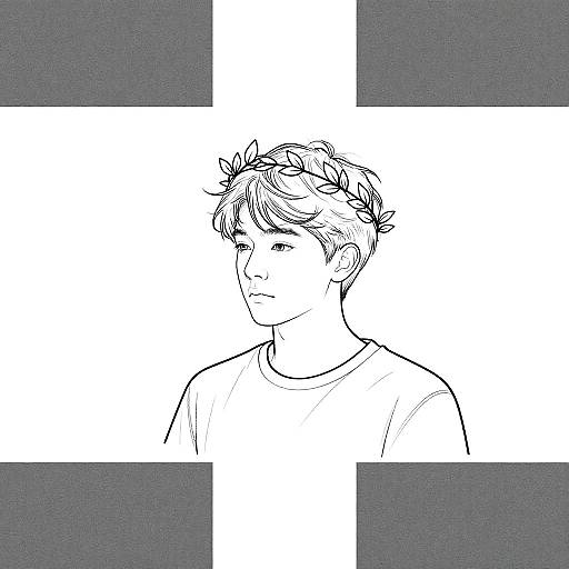 Minimalist Teen Portrait with Leaf Circlet