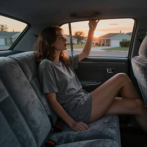 Backseat Elegance: A Cinematic Sunset Scene