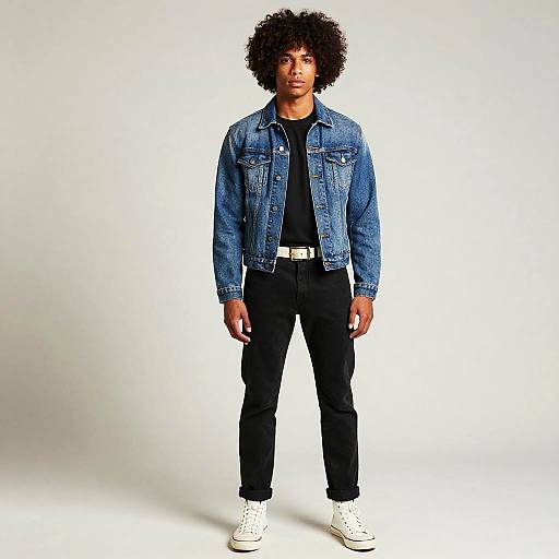 Muscular Young Man in Classic Denim