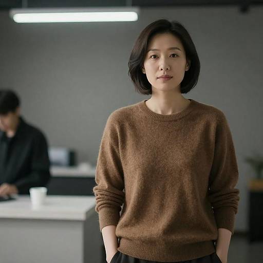 Moody Portrait of Asian Woman in Sweater