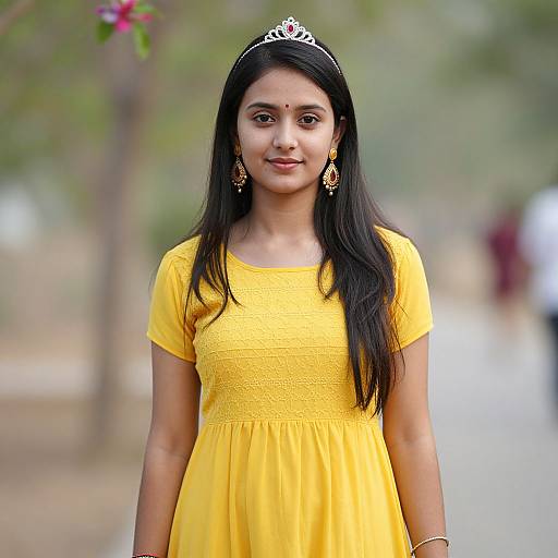 Elegant Girl in Yellow Ghagra
