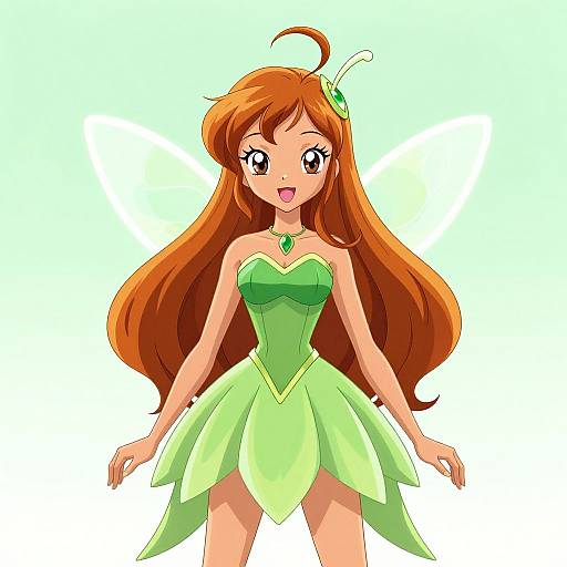 Green Fairy Girl in Winx Costume