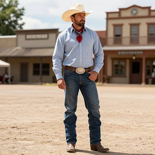 American Cowboy in Western Town