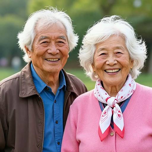 Joyful Elderly Couple in Nature