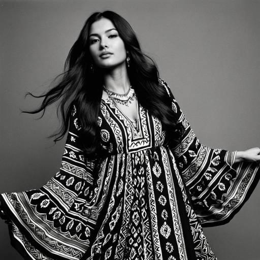 Bohemian Ethnic Patterned Dress Portrait