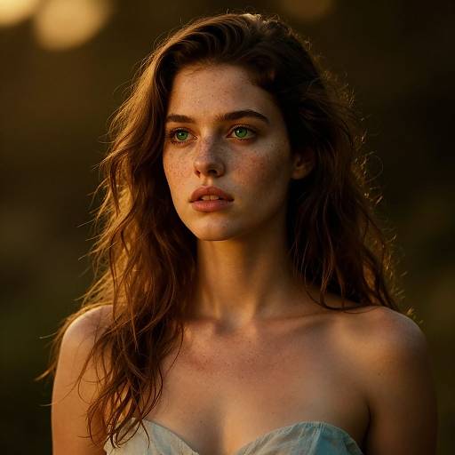 Cinematic Portrait of Freckled Girl