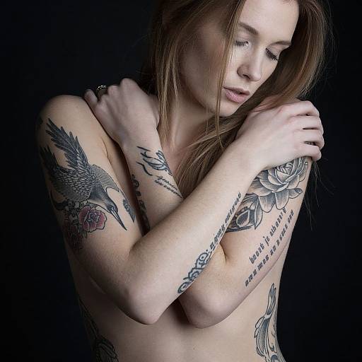 Moody Portrait of Tattooed Woman