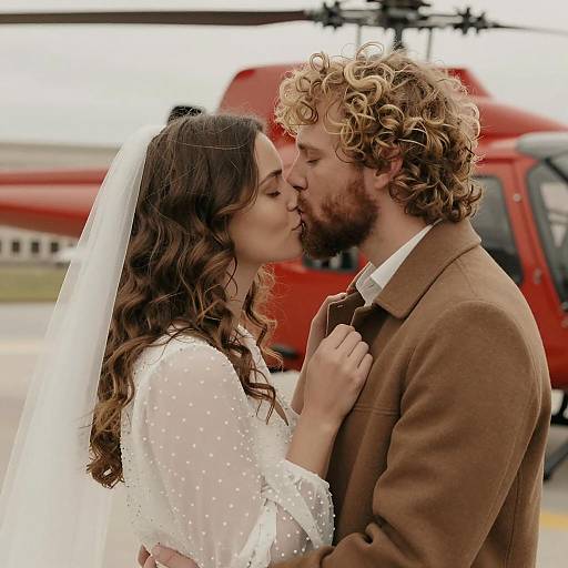 Romantic Kiss in Sepia Tone