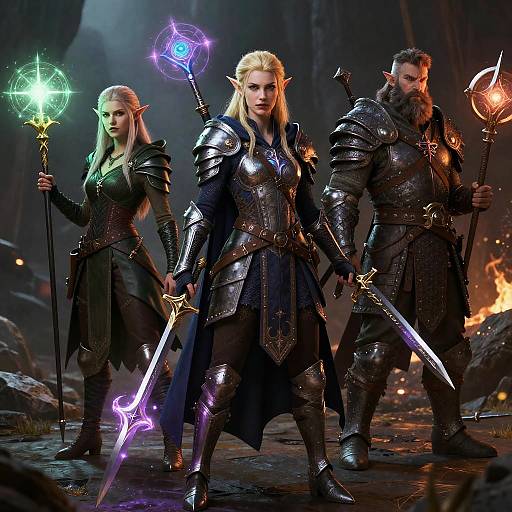 Diverse Fantasy DnD Adventurers Party