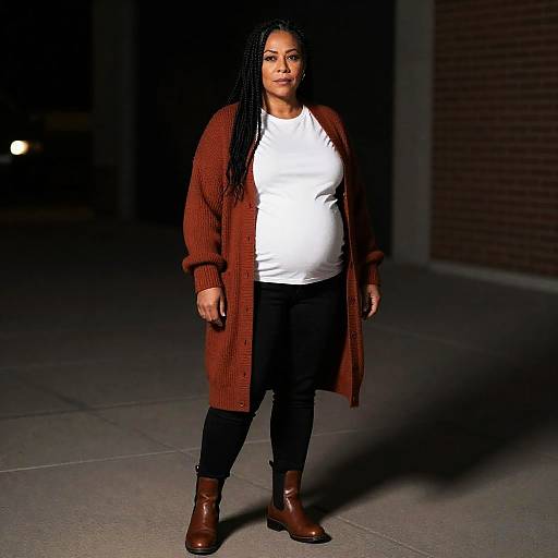 Elegant Curvy Woman in Box Braids