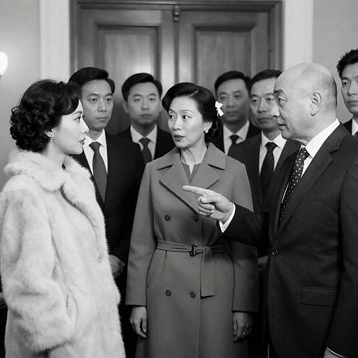 Dramatic Black-and-White Social Interaction