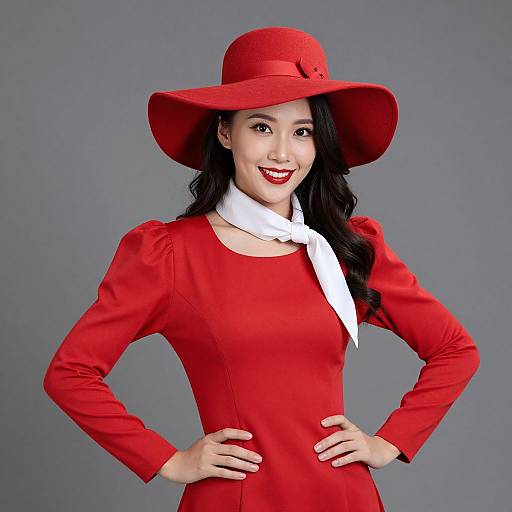 Woman in Red Crayola Costume