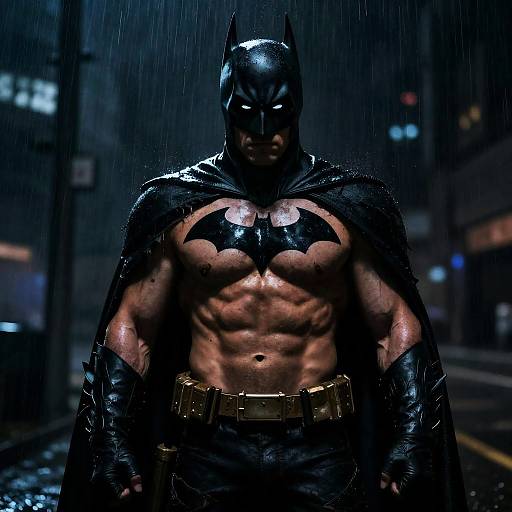 Dark Batman Cowboy Shot at Night