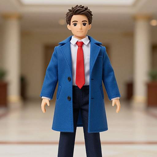 Man in Blue Coat Doll Costume