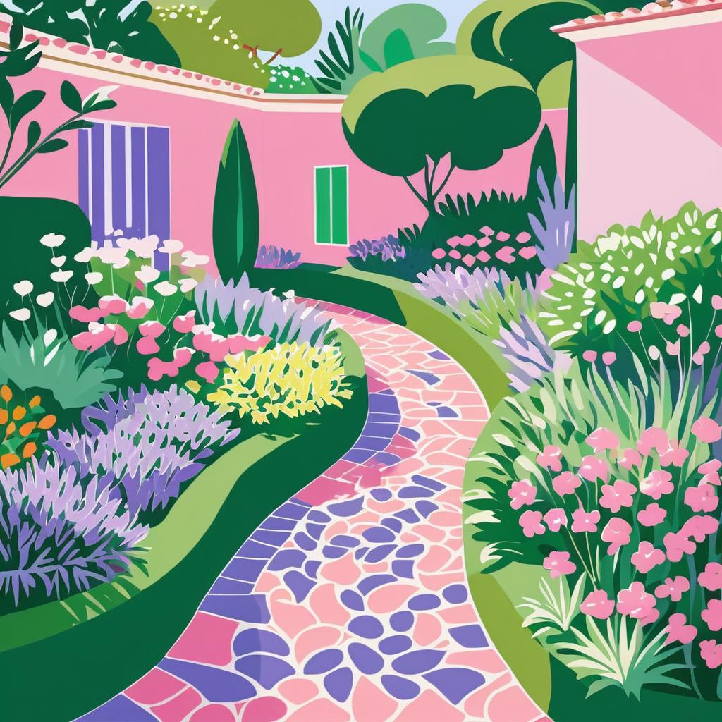 Matisse-Style Tranquil Garden Scene