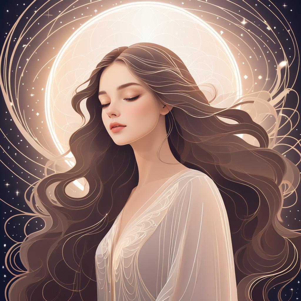 Ethereal Beauty in Whimsical Line Art