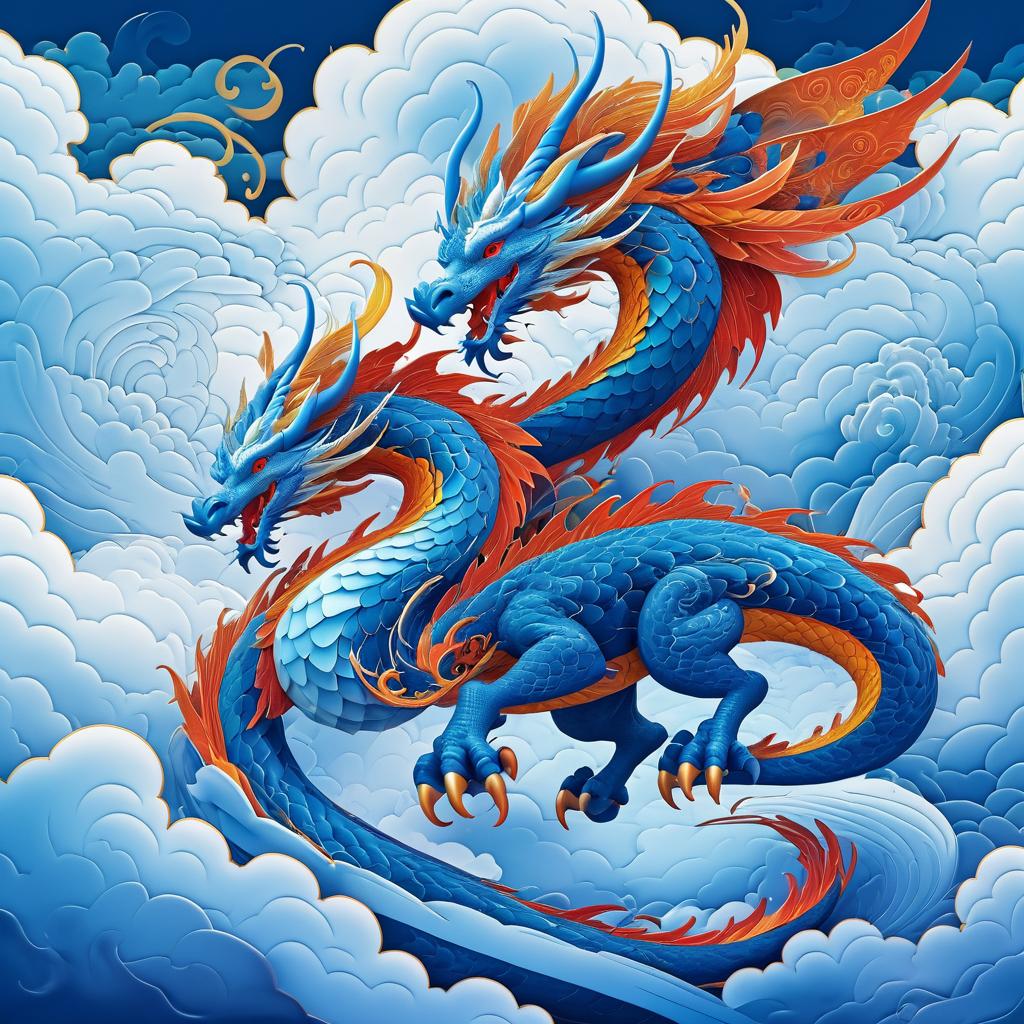 Fantastical Dragon in James Jean Style