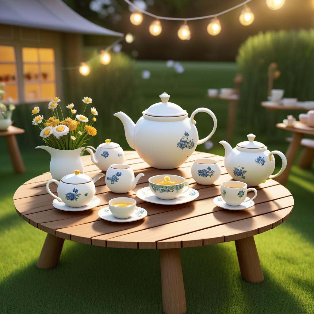 Charming Teapot at a Cozy Picnic