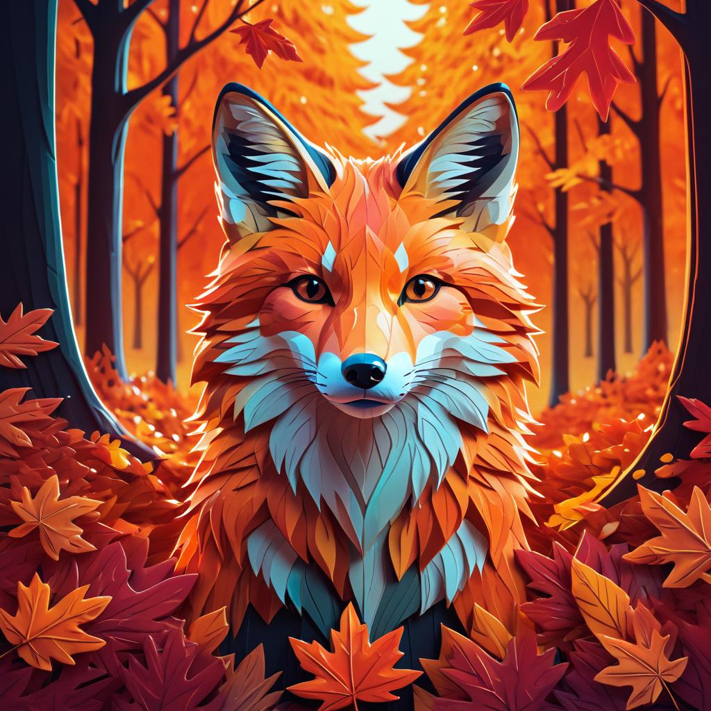 Vibrant Autumn Fox Portrait in Detail