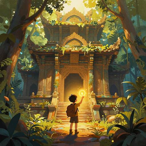 Ancient Jungle Temple Explorer Scene