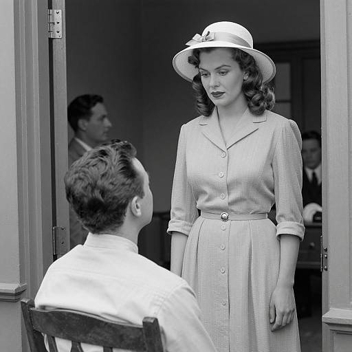 1940s Black-and-White Photograph Scene