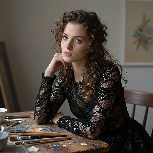 Hyperrealistic Enigmatic Artist Portrait