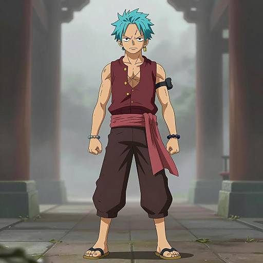 Luffy in Wano: Anime Digital Art