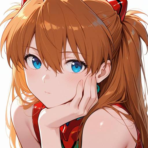 Asuka Langley with Headset and Blue Eyes