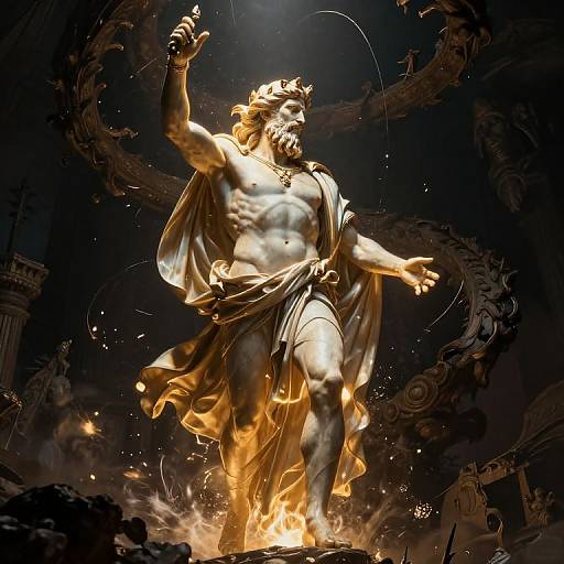 Zeus Beneath Titan Chronos