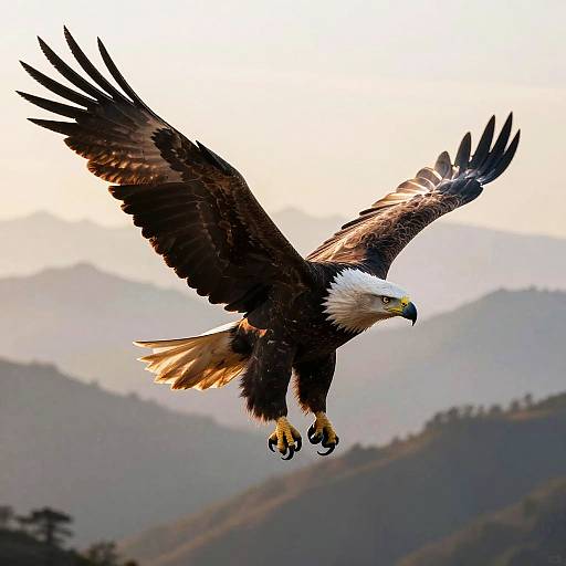 Majestic Bald Eagle Soaring at Dawn
