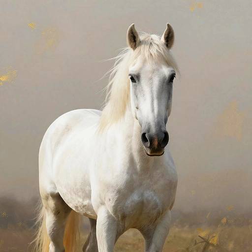 Majestic White Horse in Classic Art