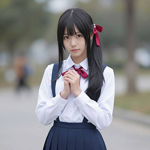 Realistic Anime Woman in Outdoor Costume