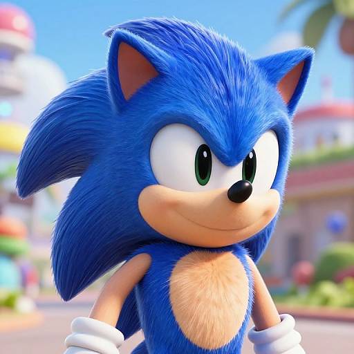 Vibrant 3D Sonic the Hedgehog