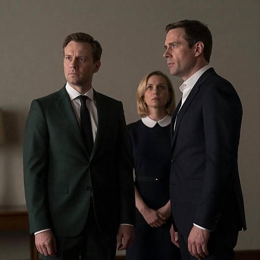 Dimly Lit Portrait of Three Individuals