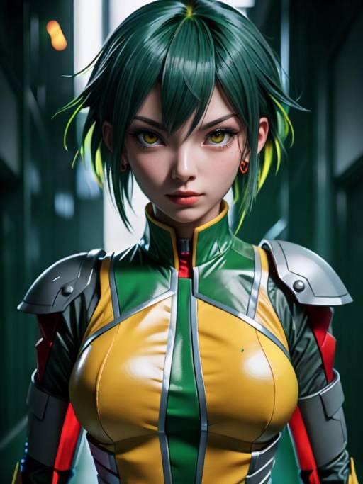 Futuristic Cyberpunk Woman in Neon Style